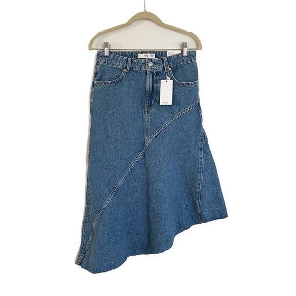 MANGO Asymmetrical Denim Skirt Size XS NWT - Picture 5 of 6